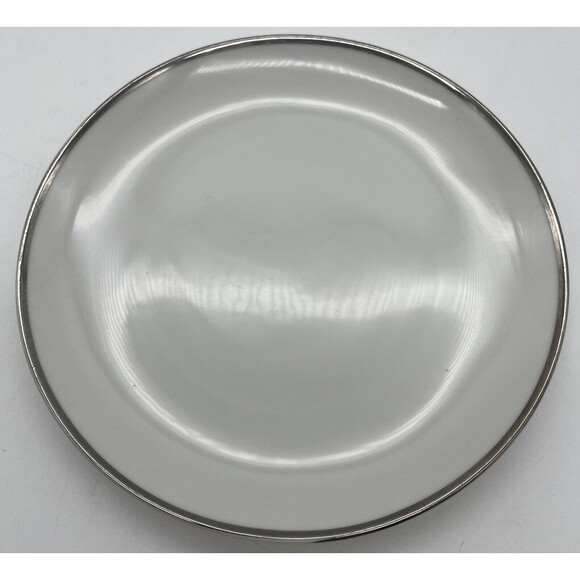 harmony house Moderne fine china Japan Desert Appetizer Plate White Silver Rim - Picture 4 of 5